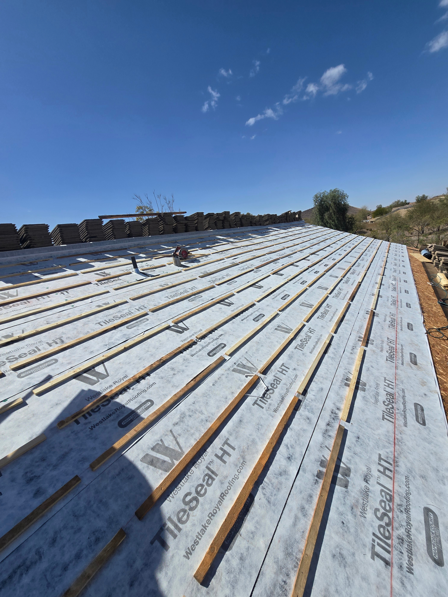Westlake Royal TileSeal HT underlayment installed with new battens